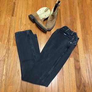 Vintage Made in USA Women’s Wrangler Black Bareback Jeans sz junior 7x36